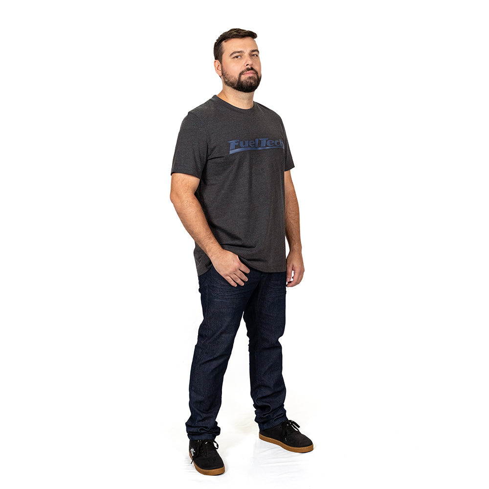 Camiseta Cinza Mescla FT Azul