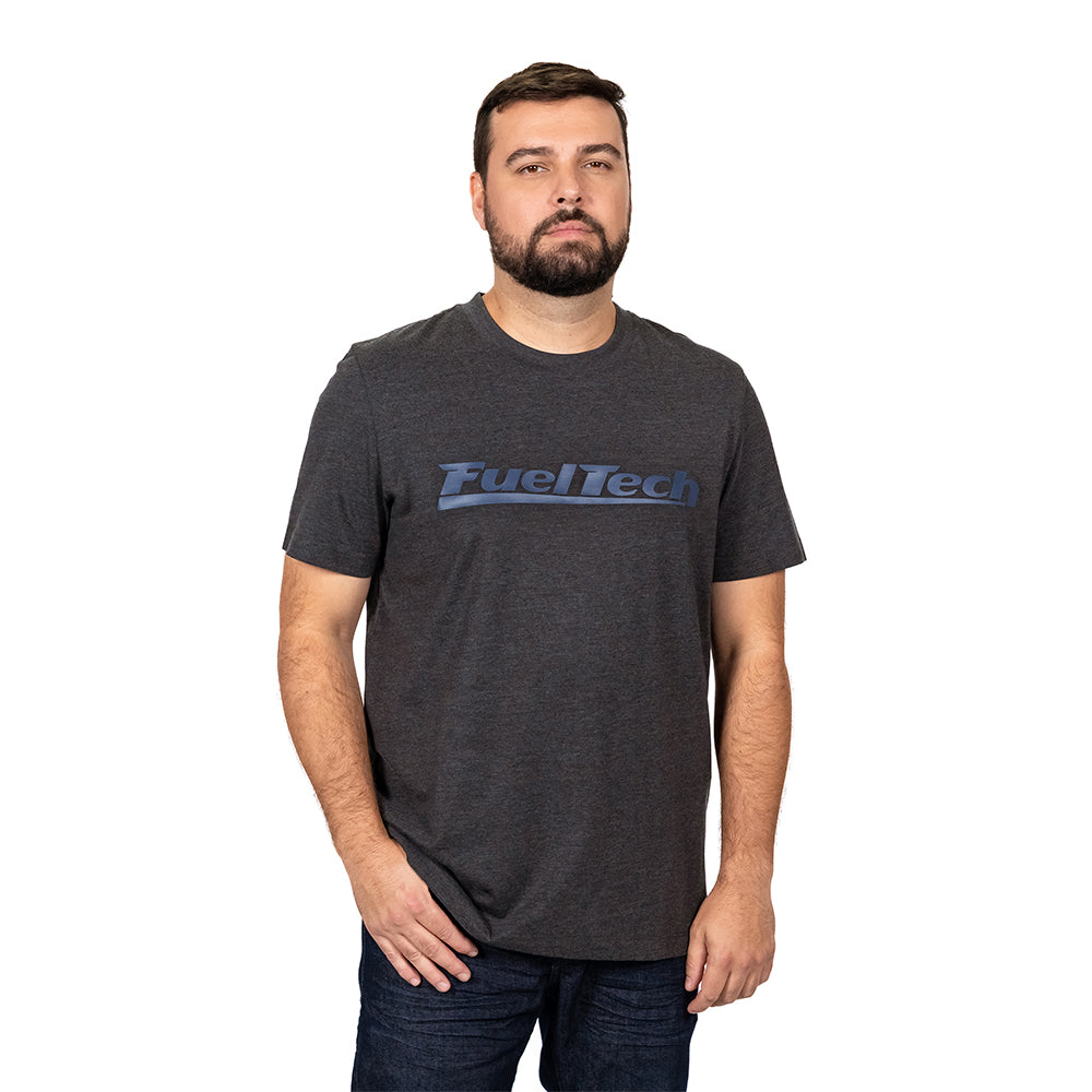 Camiseta Cinza Mescla FT Azul