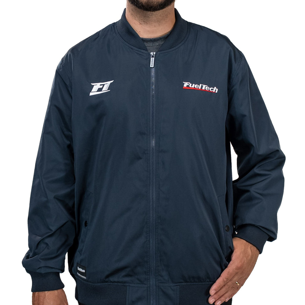Jaqueta Bomber Azul Marinho torso frontal